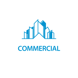 Icon graphic of buildings with Commercial underneath